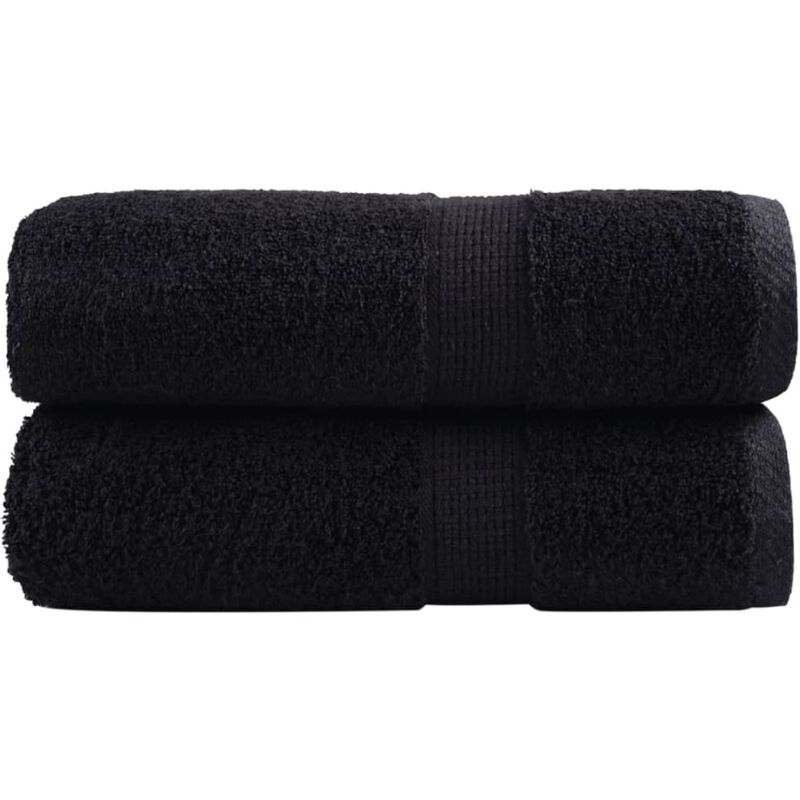 Premium Wash Towels Solund 2 Pcs Black 30x30 Cm 600 Gsm Vidaxl