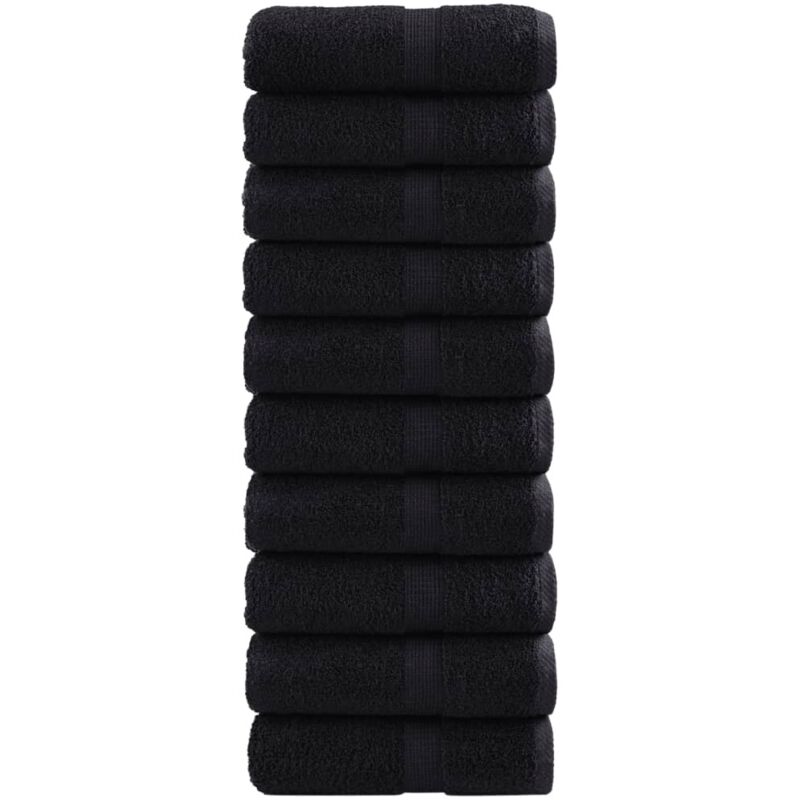 Premium Wash Towels Solund 10 Pcs Black 30x30 Cm 600 Gsm Vidaxl