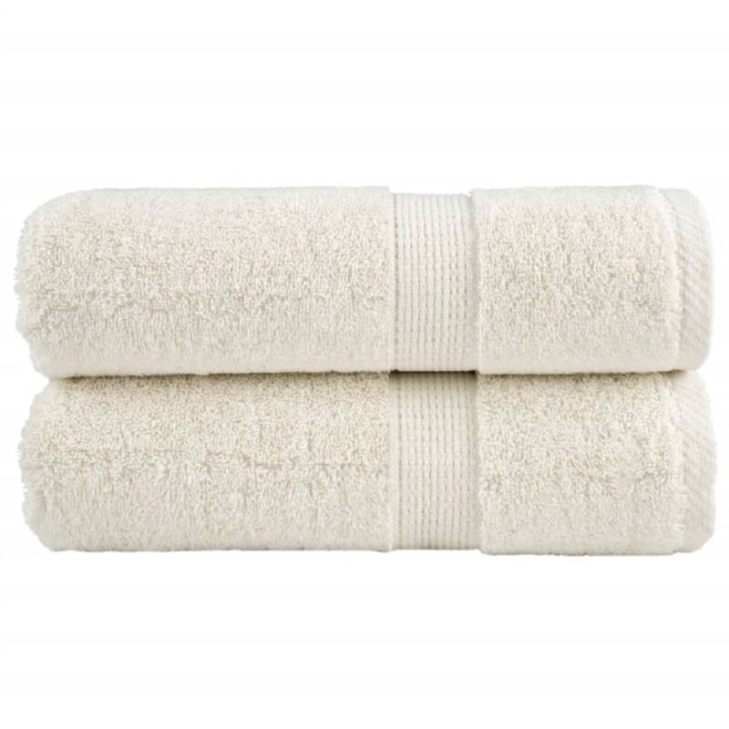 Premium Waschhandtücher Solund 2 Stück Creme 30x30 Cm 600 G/m² Vidaxl