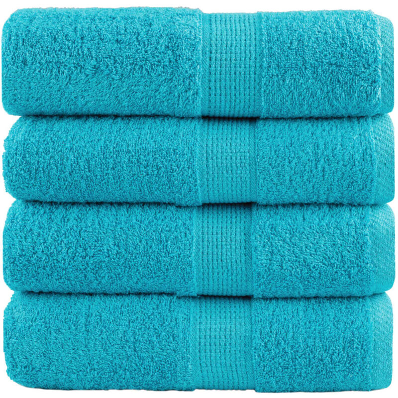 Premium Waschhandtücher Solund 4 Stück Türkis 30x30 Cm 600 G/m² Vidaxl