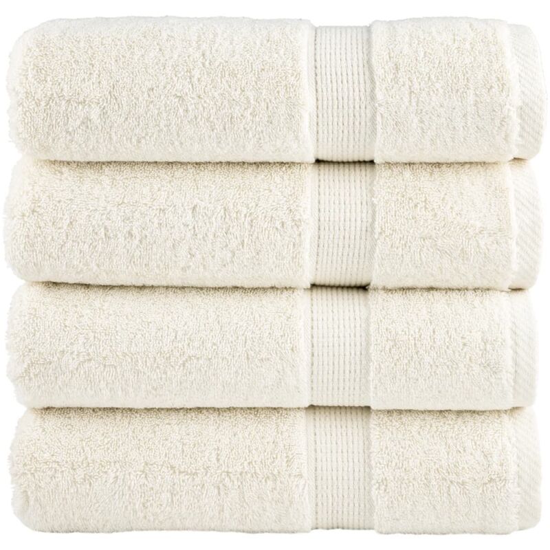 Premium-duschtücher Solund 4 Stk. Cremeweiß 70x140 Cm 600 G/m² Vidaxl