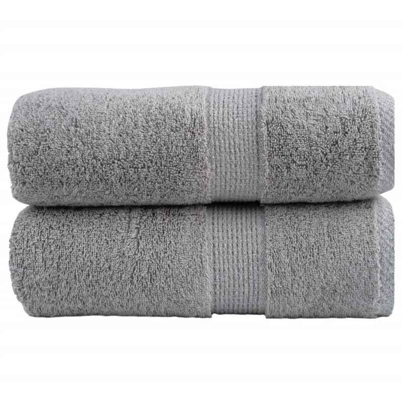 Premium Waschhandtücher Solund 2 Stück Grau 30x30cm 600gsm Vidaxl