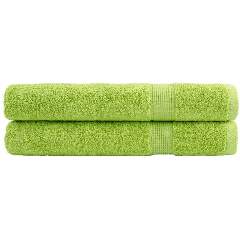Premium-handtücher Solund 2 Stk. Apfelgrün 100x200 Cm 600 G/m² Vidaxl