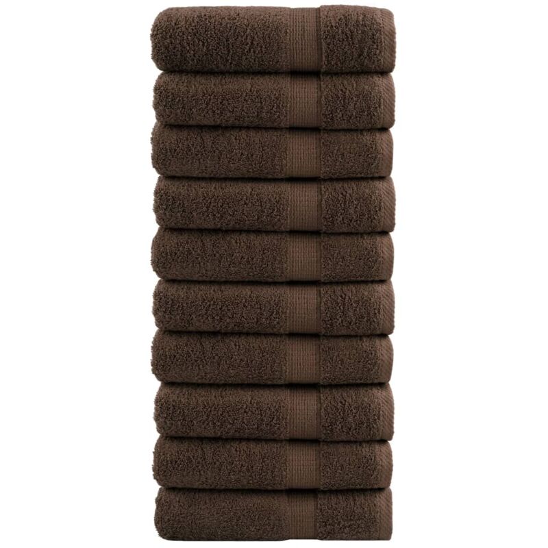 Premium-badetücher Solund 10 Stk. Braun 100x150 Cm 600 G/m² Vidaxl