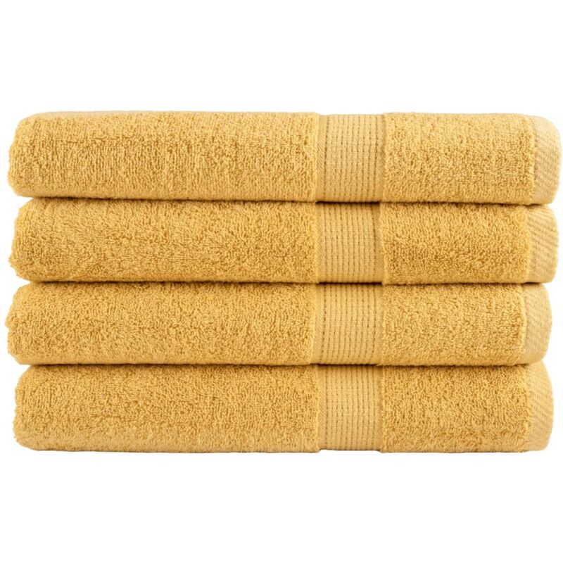 Premium-handtücher Solund 4 Stk. Gold 100x200 Cm 600 G/m² - Vidaxl