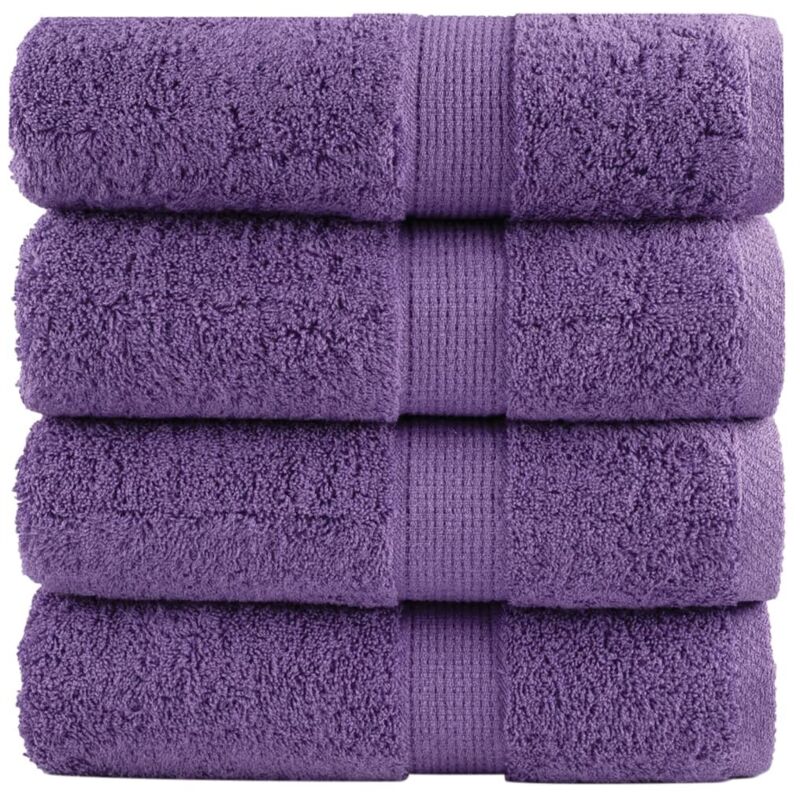 Premium Waschhandtücher Solund 4 Stück Lila 30x30 Cm 600 G/m² Vidaxl