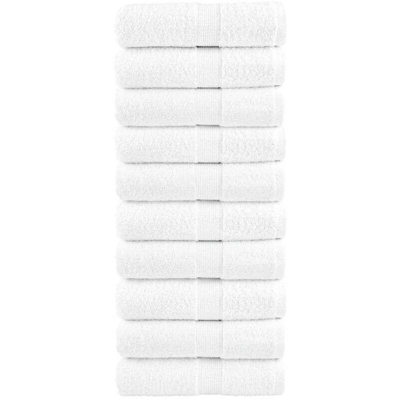 Premium Waschhandtücher Solund 10 Stück Weiß 30x30cm 600gsm Vidaxl
