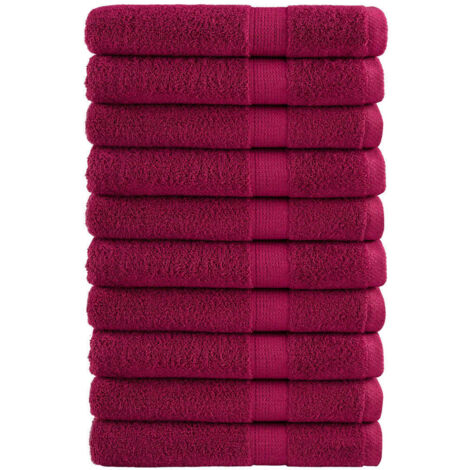 Premium Handtücher SOLUND 10 Stk. Bordeaux 100x200 cm 600 g/m²