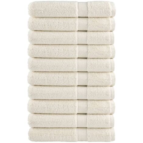 Premium-Handtücher SOLUND 10 Stk. Cremeweiß 100x200 cm 600 g/m²