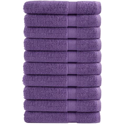 Premium-Handtücher SOLUND 10 Stk. Lila 100x200 cm 600 g/m²