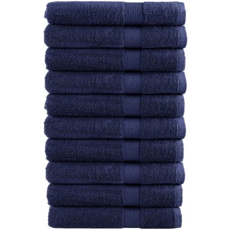 Premium Handtücher SOLUND 10 Stk. Marineblau 100x200 cm 600 g/m²