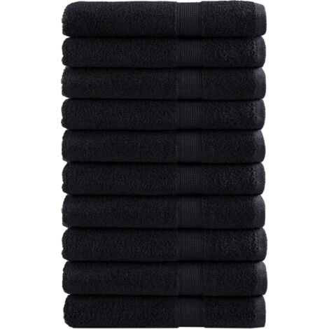 Premium-Handtücher SOLUND 10 Stk. Schwarz 100x200 cm 600 g/m²