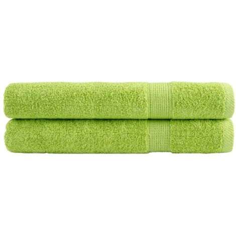 Premium-Handtücher SOLUND 2 Stk. Apfelgrün 100x200 cm 600 g/m²