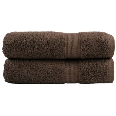 Premium Handtücher SOLUND 2 Stk. Braun 50x100 cm 600 g/m²