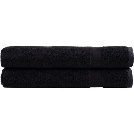 Premium-Handtücher SOLUND 2 Stk. Schwarz 100x200 cm 600 g/m²