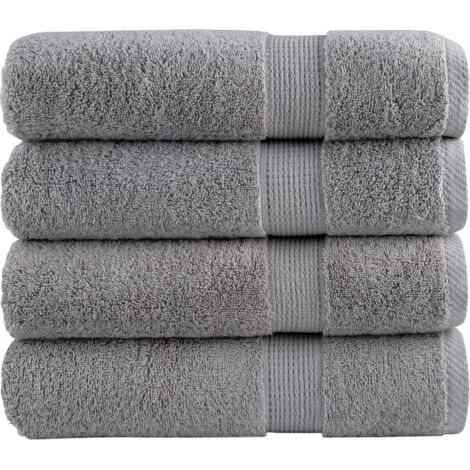 Premium Handtücher SOLUND 4 Stk. Grau 50x100 cm 600 g/m²