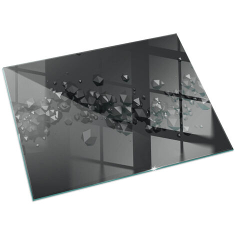 Premium Kaminbodenplatte Funkenschutzplatte Für Kaminofen Glasplatte für Kamin Feuerfeste Unterlage Abstrakte Wolke aus Feststoffen 60x40 cm