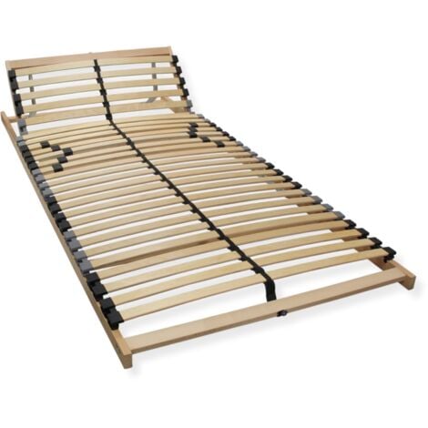 SLEEPNEO Premium Lattenrost 90x200, Punktelastischer 7 Zonen Lattenrahmen Buche, 28 Latten, Federholzrahmen MADE IN GERMANY, Lattenrost Kopfteil verstellbar