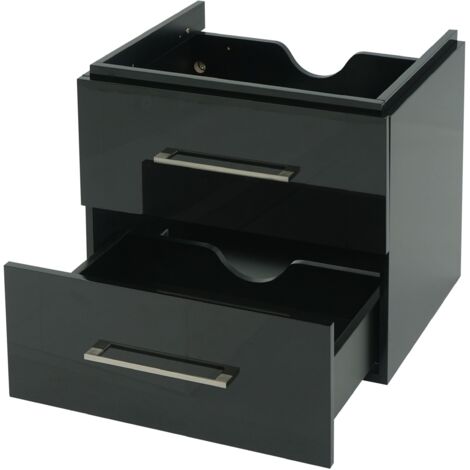 Premium lavabo mueble HHG-240, lavabo mueble lavabo muebles de baño, alto brillo 60cm, negro