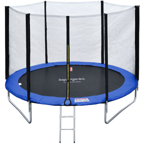 Premium Pack Trampolino 180 cm reversibile blu/verde CAIRNS + rete, scala, copertura e kit di ancoraggio