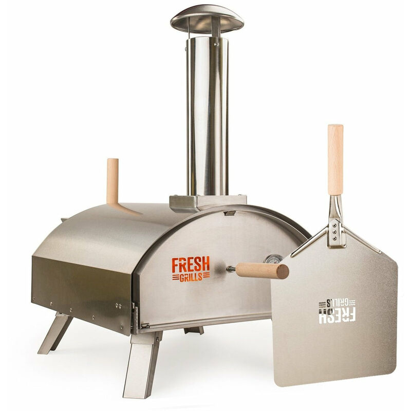 Image of Classic Pizza Oven - Outdoor Pizza Oven including pizza peel, outdoor cover, pizza stone and built in oven thermometer. Wood fired pizza, bbq oven