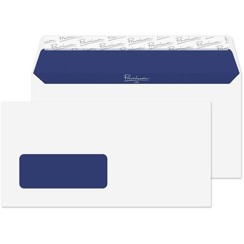 Blake - Pemium Pue Wallet Envelope dl Peel and Seal Window 120gsm Supe White - White