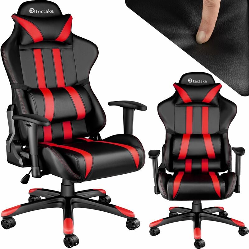 Gaming chair premium - office chair, computer chair, ergonomic chair - black/red