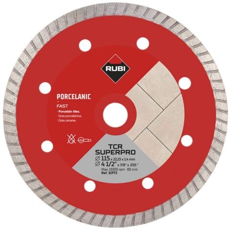 Premium Rubi Stoneware Extra Fine Diamond Cutting Disc – 115mm, Model 31972