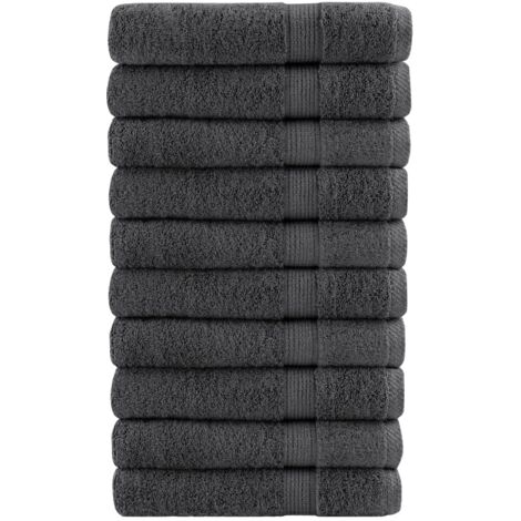 Premium Saunatücher SOLUND 10 Stk. Anthrazit 80x200 cm 600 g/m²
