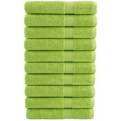 Premium-Saunatücher SOLUND 10 Stk. Apfelgrün 80x200 cm 600 g/m²