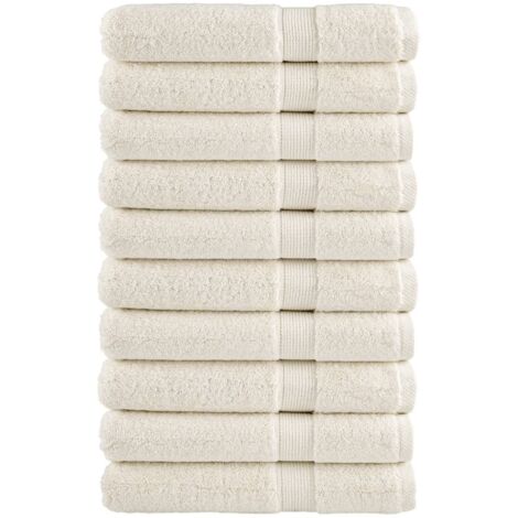 Premium-Saunatücher SOLUND 10 Stk. Cremeweiß 80x200 cm 600 g/m²