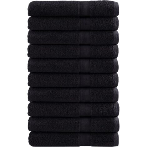 Premium-Saunatücher SOLUND 10 Stk. Schwarz 80x200 cm 600 g/m²