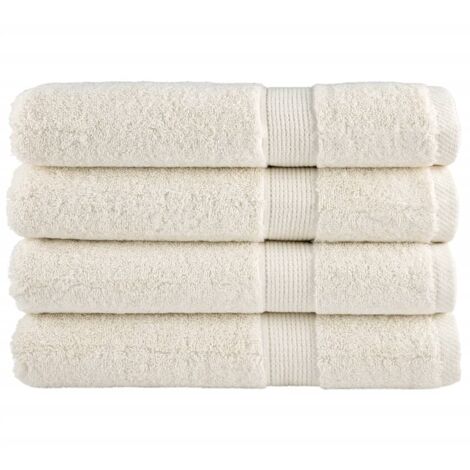 Premium-Saunatücher SOLUND 4 Stk. Cremeweiß 80x200 cm 600 g/m²