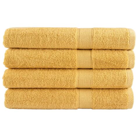 Premium Saunatücher SOLUND 4 Stk. Gold 80x200 cm 600 g/m²