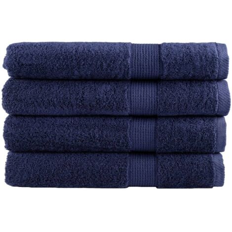 Premium Saunatücher SOLUND 4 Stk. Marineblau 80x200 cm 600 g/m²