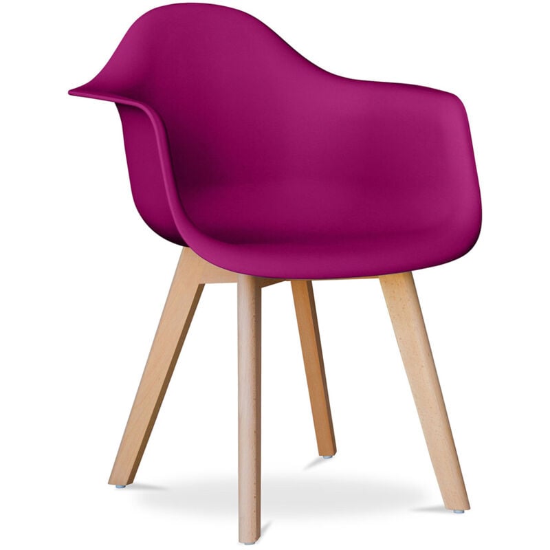 

Privatefloor - Silla de Comedor Escandinava de Diseño Premium - Dominic Malva Madera de Haya, PP