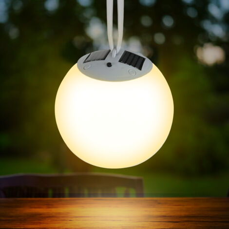 Premium Solar LED Hängeleuchte - 20 cm / 4 LED warm weiß - Garten Leucht Kugel Lampe