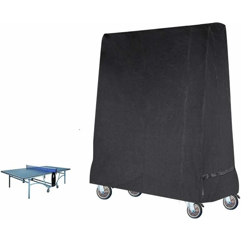 Premium Table Tennis Cover Couverture de Table de ping-Pong imperméable pour Noir intérieur et extérieur 165x70x185cm
