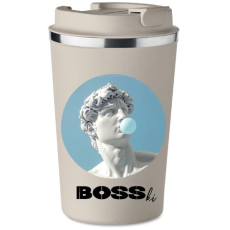 Premium Thermobecher mit Aufdruck BOSSKI BOSKI guy coffee 350 ml KT081