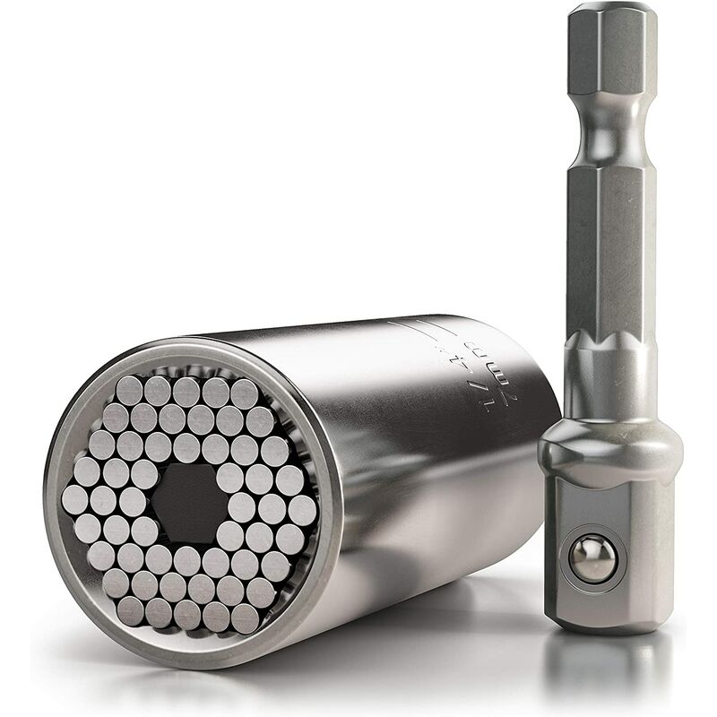Premium Universal Wrench - Universal Socket Wrench Multi-Function Adapter - Power Grip Universal Wrench - Universal Nut Repair Hand Tool 7-19mm with