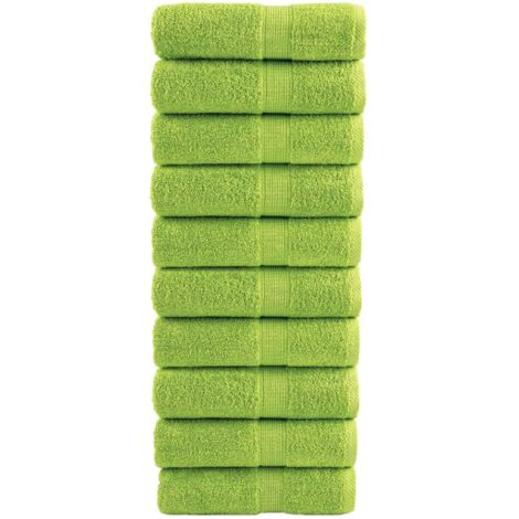 Premium Waschhandtücher SOLUND 10 Stück Apfelgrün 30x30 cm 600 g/m²