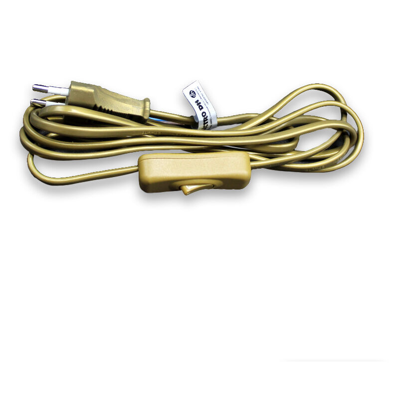 

Cable Dorado con Interruptor pasante + Clavija Europea - Prendeluz