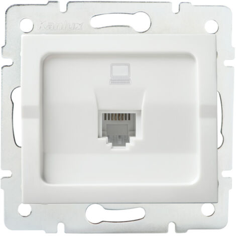 Prenotazione RJ45 Cat 5e – Informatica – Incorporata  1 Port – Bianco  71 71x71mm