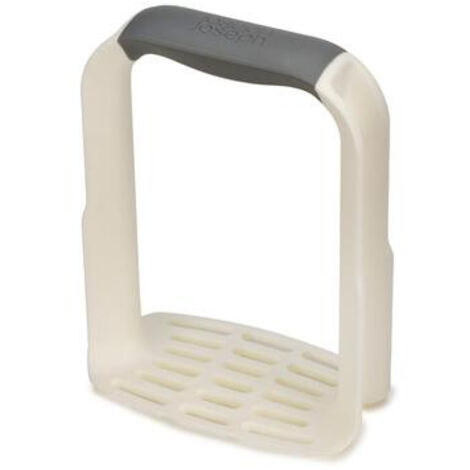 Prensador de patatas Joseph Joseph Duo – diseño ergonómico en D con mango antideslizante, placa curva para pan-scraper y apto para lavavajillas.