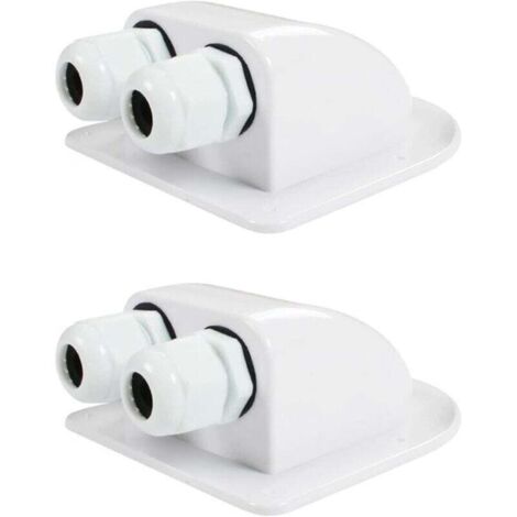 Prensaestopas impermeable de 2 piezas, pasacables de entrada, pasacables de techo impermeable, pasacables de techo de 2 piezas, ABS impermeable IP68 con alimentación solar, para autocaravanas, barcos 