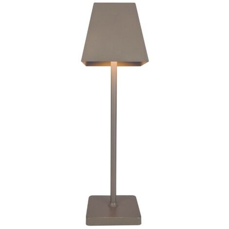 TOOLTEK Preqù Lampada da Tavolo Allegra Ricaricabile h37 cm - Tortora