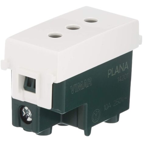 Presa 10ax plana bianco