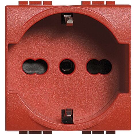 Presa 2p+t 16a 250vac standard tedesco rosso bticino l4140 16r