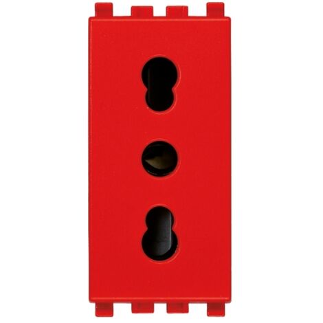 Presa 2P+T 16A P17/11 rosso Vimar Eikon 20203.R