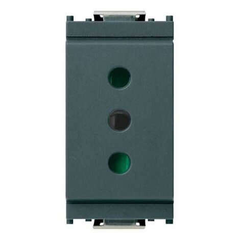 Presa 2x10a sicury color gris serie idea 16201